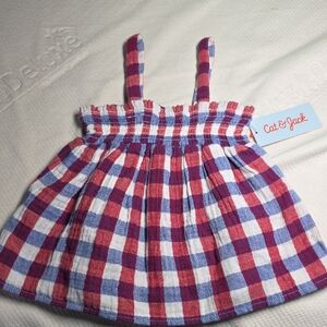 Cat & Jack Kids Dress in Red and Blue Check